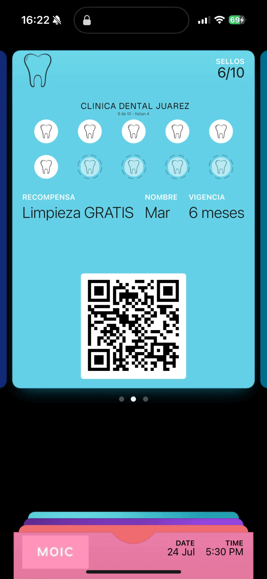 Loyalty pass in Apple Wallet
